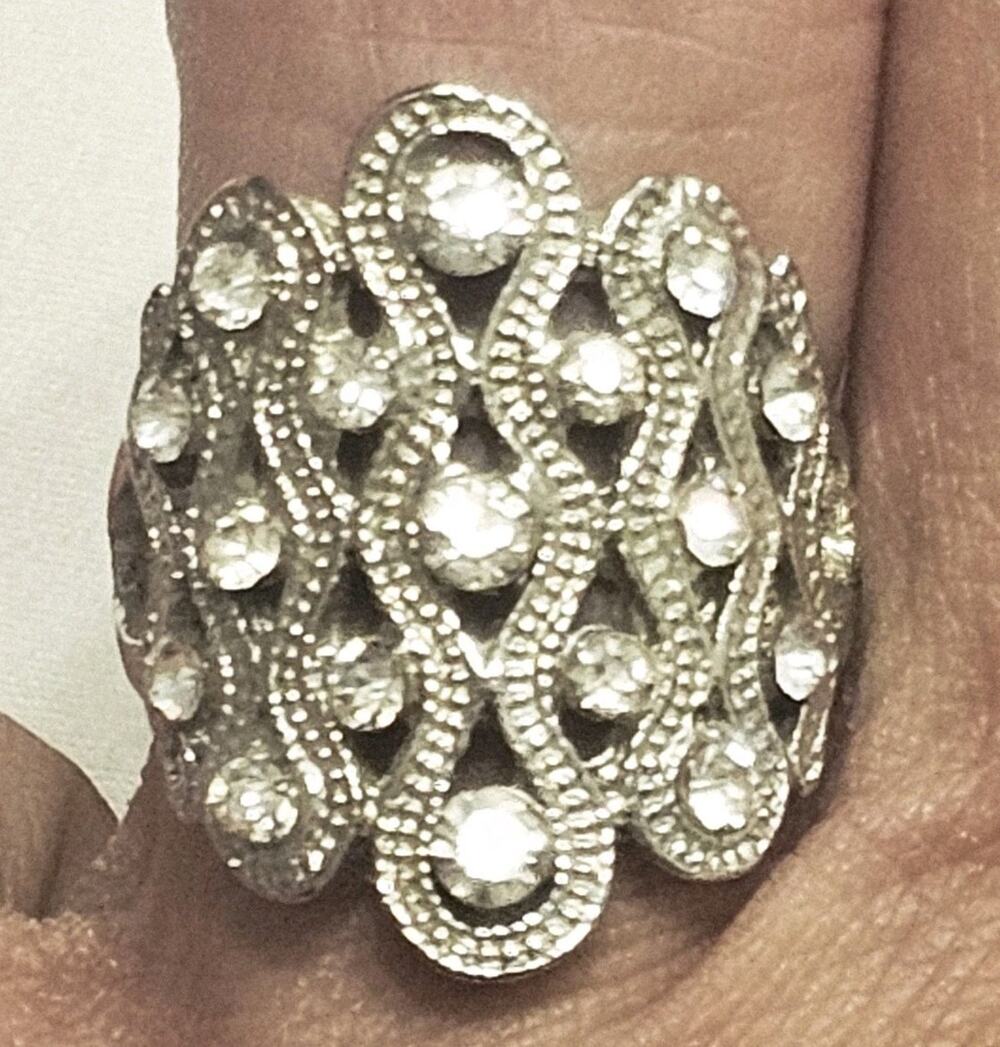Antique Art Deco Edwardian Revival Cocktail Ring Size 7